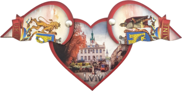 Сувенірний магніт-серце з рухомими половинками H-63 фото