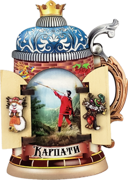 Сувенірний магніт у вигляді пивного бокала з Карпатами MKD-26 фото