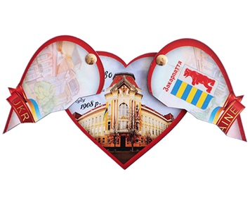 Сувенірний магніт-серце з рухомими половинками H-29 фото