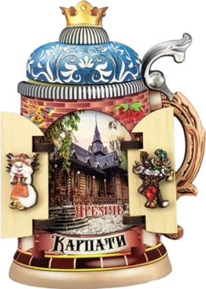 Сувенірний магніт у вигляді пивного бокала з Яремче