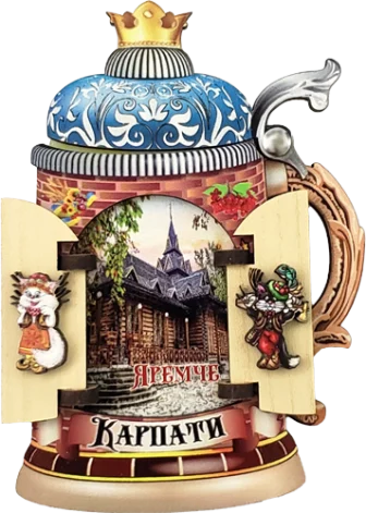 Сувенірний магніт у вигляді пивного бокала з Яремче
