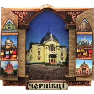 Сувенірний магніт-ворота з Чернівцями