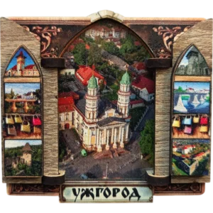 Сувенірний магніт-ворота з видом Ужгорода