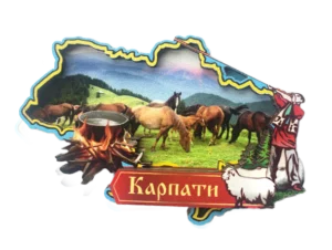 Магніт-рамка у формі карти України. Карпати