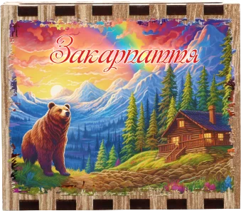 Збільшений сувенірний сірник «Закарпаття» з магнітом