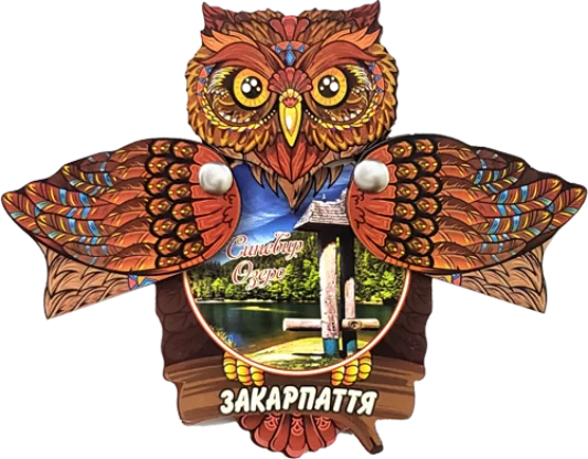 Сувенірний магніт-сова з відкривними крилами