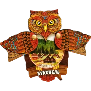 Сувенірний магніт-сова з відкривними крилами Сувенірний магніт-сова з відкривними крилами