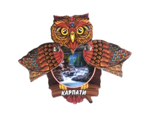 Сувенірний магніт-сова з відкривними крилами