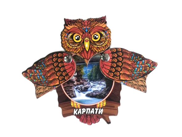 Сувенірний магніт-сова з відкривними крилами