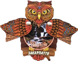 Сувенірний магніт-сова з відкривними крилами