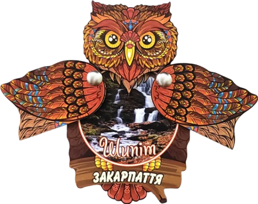 Сувенірний магніт-сова з відкривними крилами