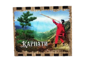 Сувенірний магніт у формі сірника з краєвидом Карпат