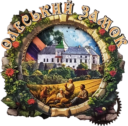Сувенірний магніт з обертовою панорамою Олеського замку