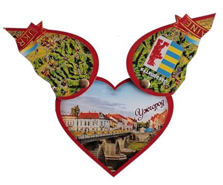 Сувенірний магніт-серце з рухомими половинками