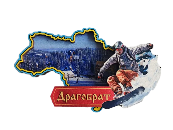 Магніт-рамка у формі карти України. Драгобрат