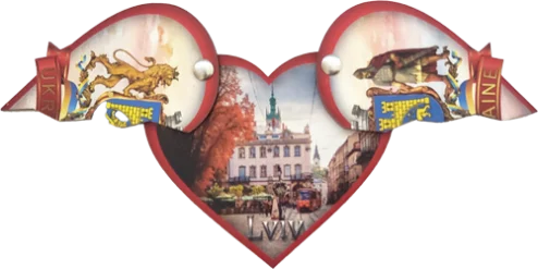 Сувенірний магніт-серце з рухомими половинками
