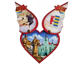 Сувенірний магніт-серце з рухомими половинками