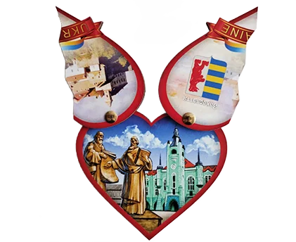 Сувенірний магніт-серце з рухомими половинками