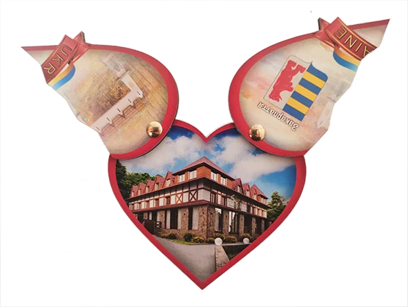 Сувенірний магніт-серце з рухомими половинками