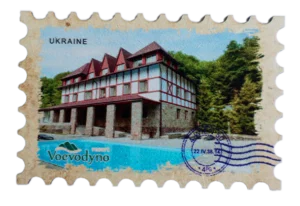 Сувенірний магніт у вигляді поштової марки з Воєводино