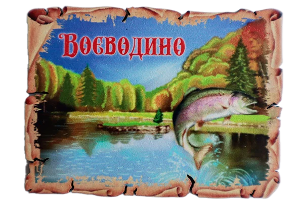 Сувенірний магніт у вигляді папірусу з рибою