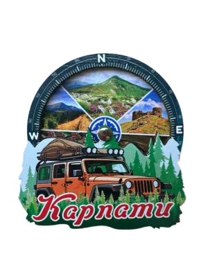 Сувенірний магніт з обертовою панорамою Карпат