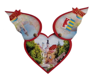 Сувенірний магніт-серце з рухомими половинками