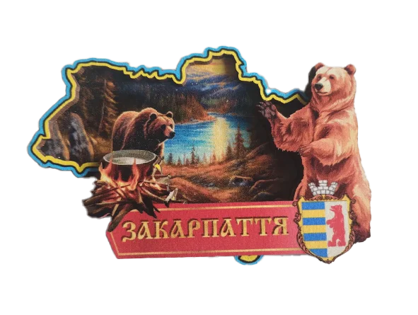 Магніт-рамка у формі карти України. Закарпаття
