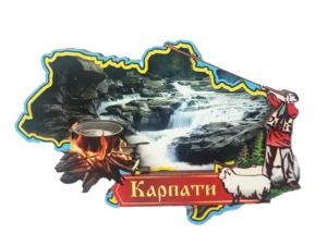 Магніт-рамка у формі карти України. Карпати