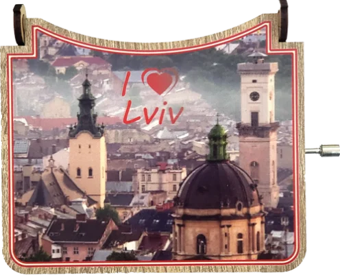Велика музична шкатулка з панорамою Львова