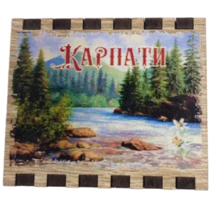 Збільшений сувенірний сірник «Карпати» з магнітом