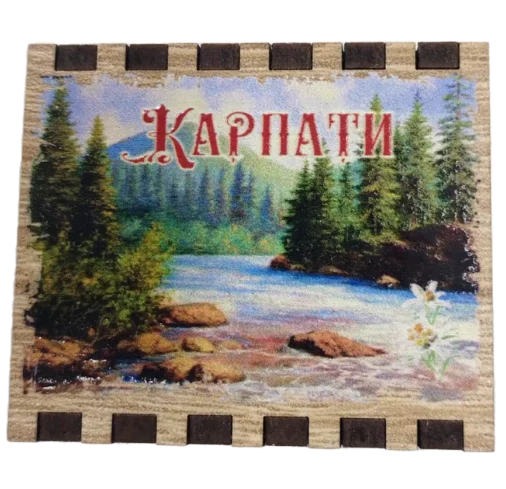 Збільшений сувенірний сірник «Карпати» з магнітом