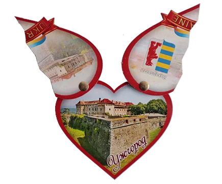 Сувенірний магніт-серце з рухомими половинками