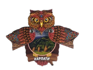Сувенірний магніт-сова з відкривними крилами