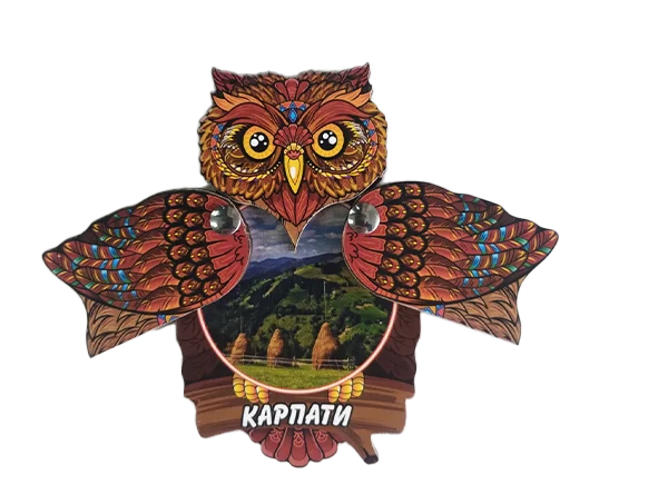 Сувенірний магніт-сова з відкривними крилами