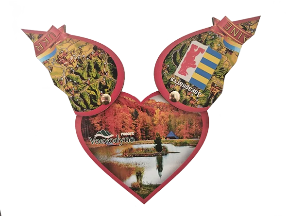 Сувенірний магніт-серце з рухомими половинками
