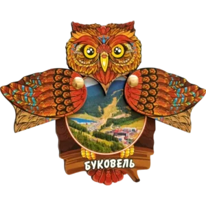 Сувенірний магніт-сова з відкривними крилами Сувенірний магніт-сова з відкривними крилами