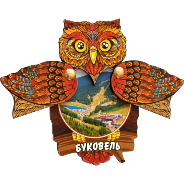 Сувенірний магніт-сова з відкривними крилами
