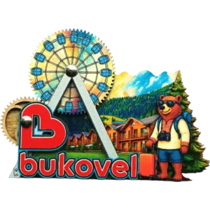 Сувенірний магніт з рухомим оглядовим колесом «Буковель»