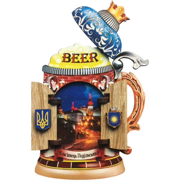 Сувенірний магніт у вигляді пивного бокала «Кам'янець-Подільський»