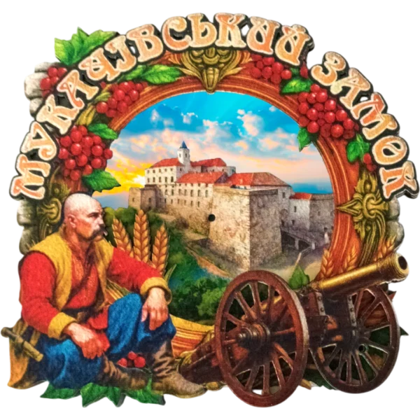 Сувенірний магніт з обертовою панорамою «Мукачево»
