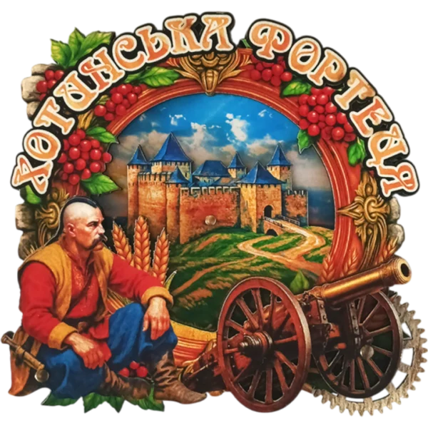 Сувенірний магніт з обертовою панорамою «Хотин»