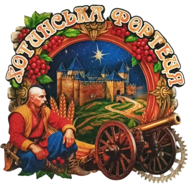 Сувенірний магніт з обертовою панорамою «Хотин»