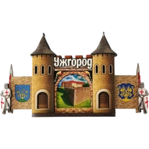 Сувенірний магніт-замок з рухомими воротами «Ужгород» Сувенірний магніт-замок з рухомими воротами «Ужгород»