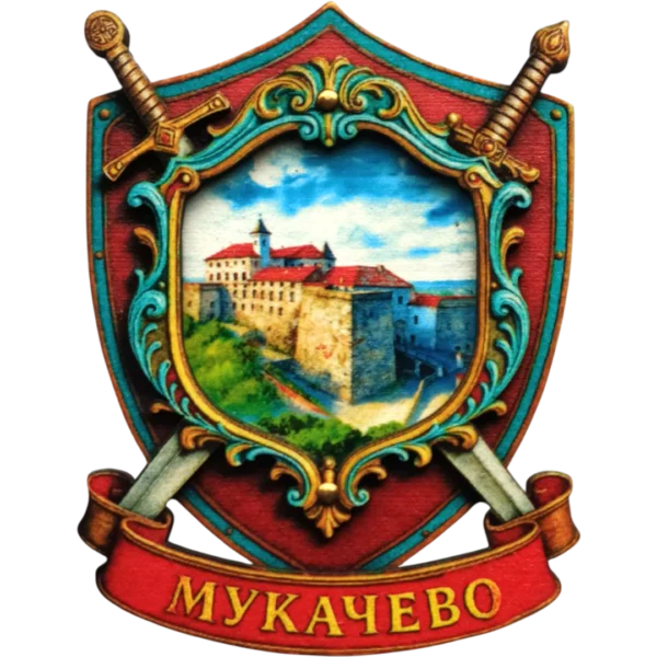 Сувенірний магніт у формі герба з мечами «Мукачево»