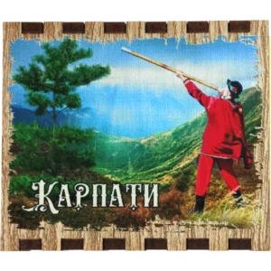 Збільшений сувенірний сірник з магнітом «Карпати»