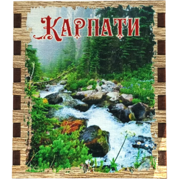 Збільшений сувенірний сірник з магнітом «Карпати»