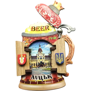Сувенірний магніт у вигляді пивного бокала «Луцьк»
