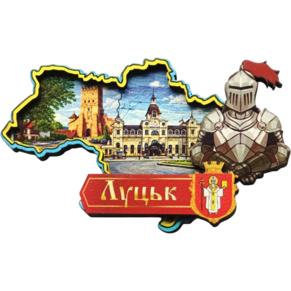 Магніт-рамка у формі карти України «Луцьк»