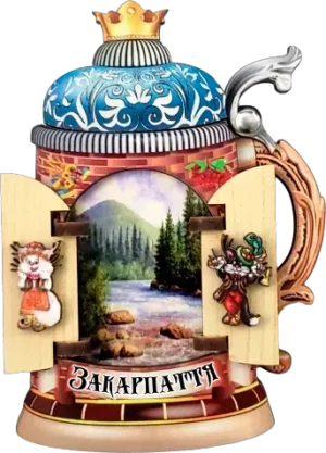 Сувенірний магніт у вигляді пивного бокала «Закарпаття»